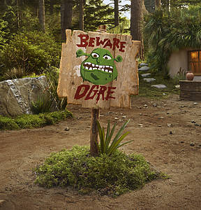 Beware of ogre sign