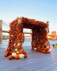 Pumpkin arch at Pier 17 in NYC