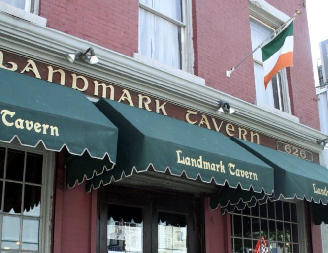 Exterior of Landmark Tavern in NYC