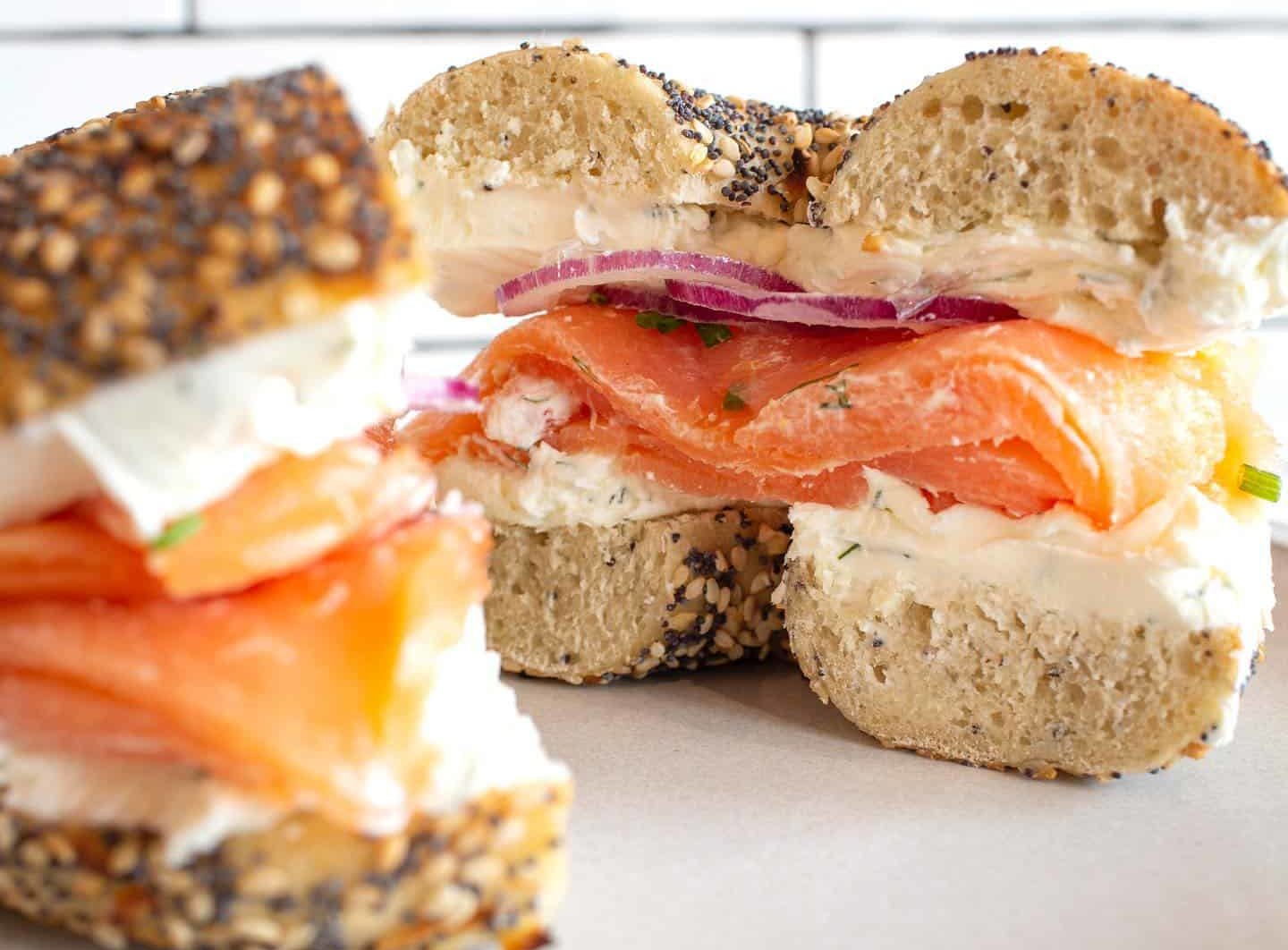 Lox bagel from Orwashers