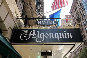 Sign of The Algonquin Hotel in NYC.