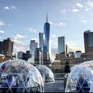 Igloo dining at City Vineyard in New York City