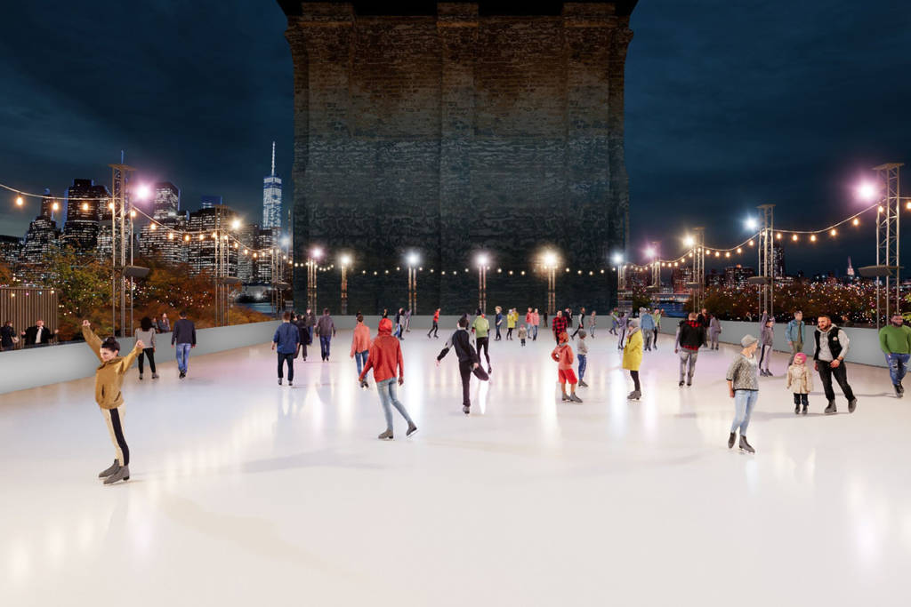Rendering of new ice rink 'Glide at Brooklyn Bridge Park'